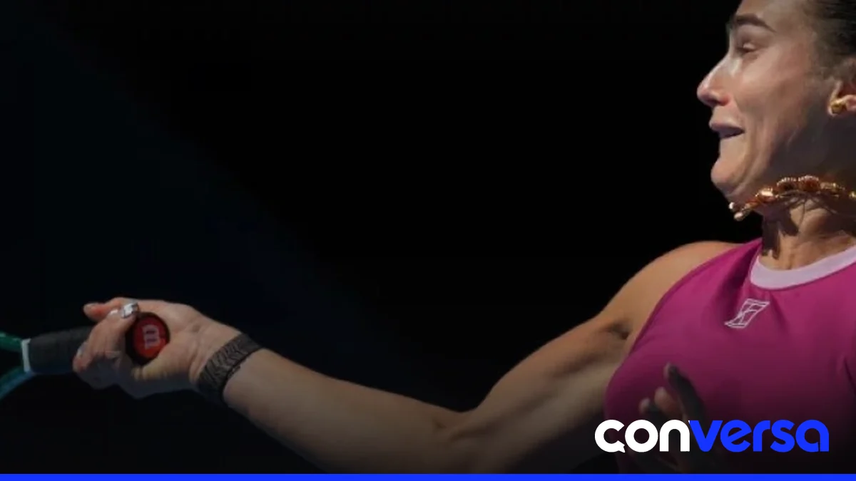 Aryna Sabalenka durante su partido en el Abierto de Wuhan.