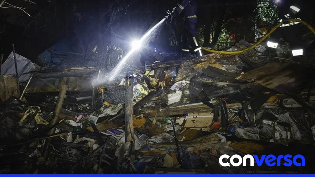 Imagen de infraestructura destruida en la capital ucraniana tras el ataque rusoy