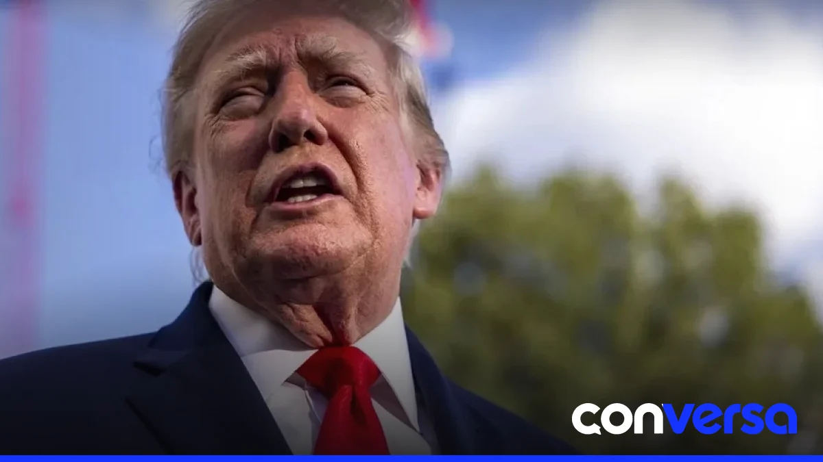 Foto de Trump durante un discurso en Kentucky.