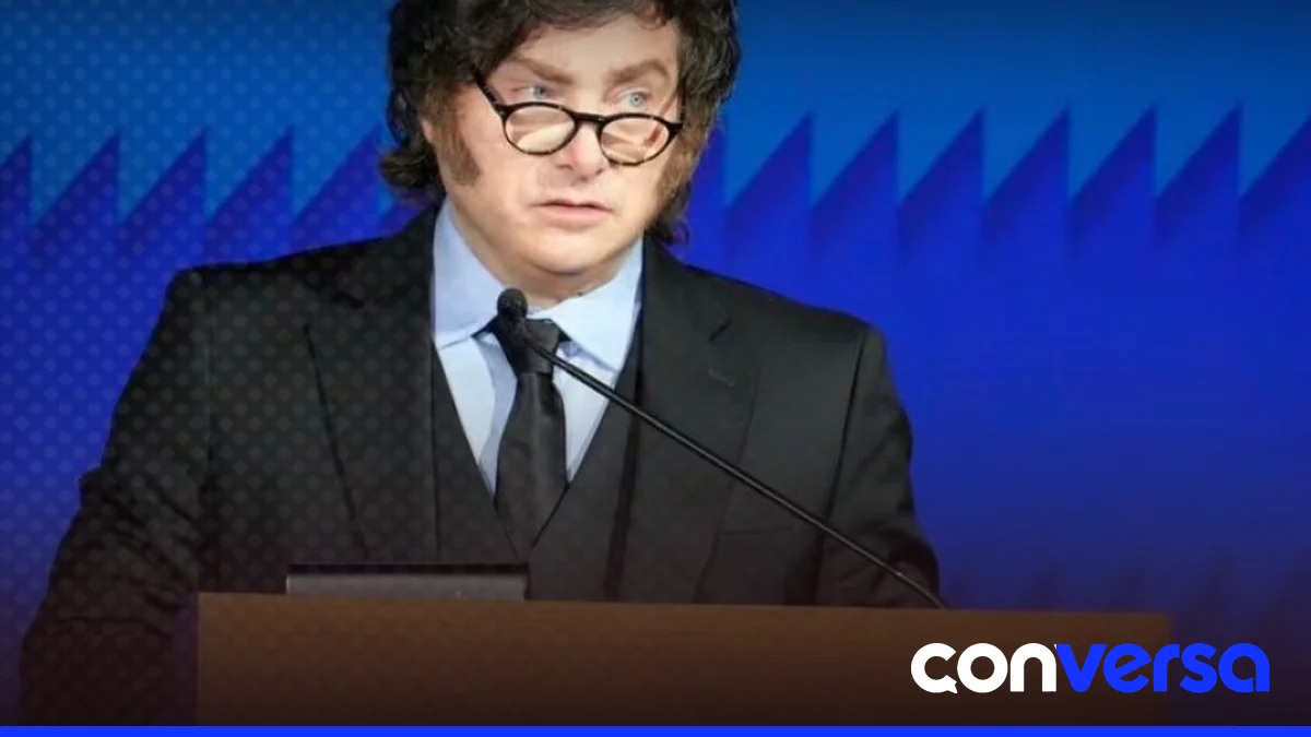 Presidente de Argentina, Javier Milei, durante discurso ante empresarios en Washington.
