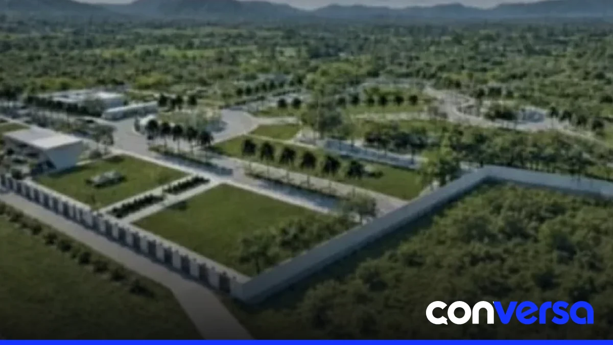 Imagen de un cementerio moderno en construcción en Santo Domingo Este.