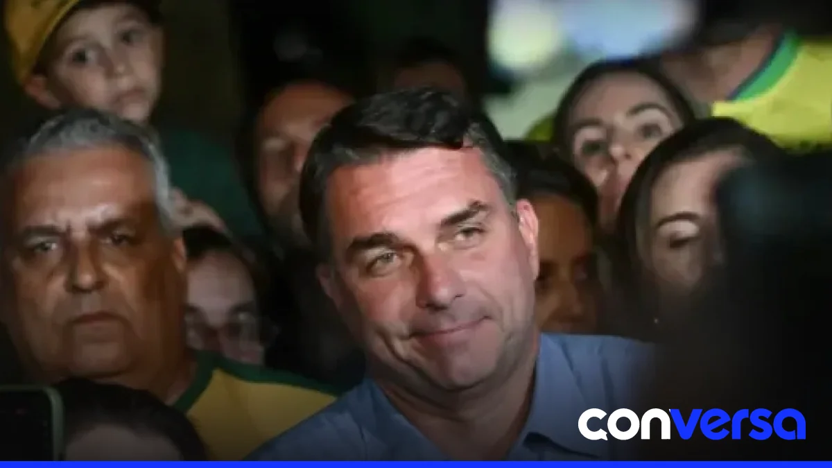 Flávio Bolsonaro y su familia en un vuelo hacia Estados Unidos.