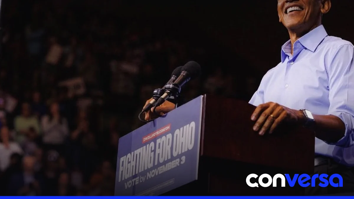 Barack Obama durante un acto de campaña en Cleveland, Ohio.