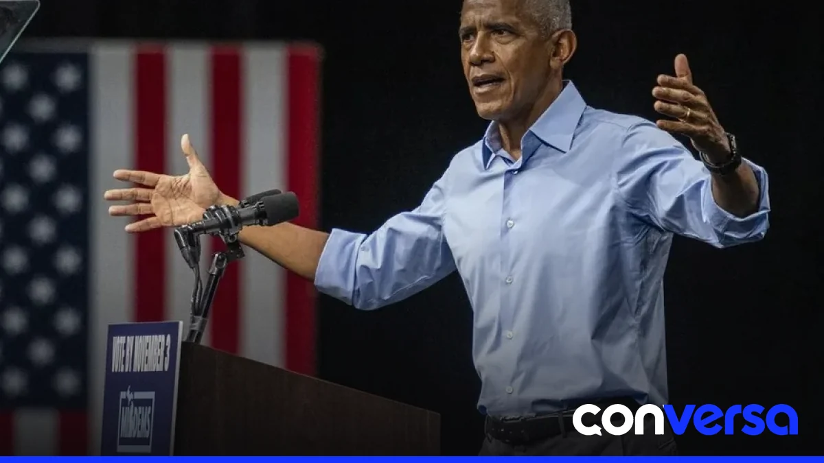 Foto de Barack Obama en un mitin en Ohio durante las elecciones de medio mandato.