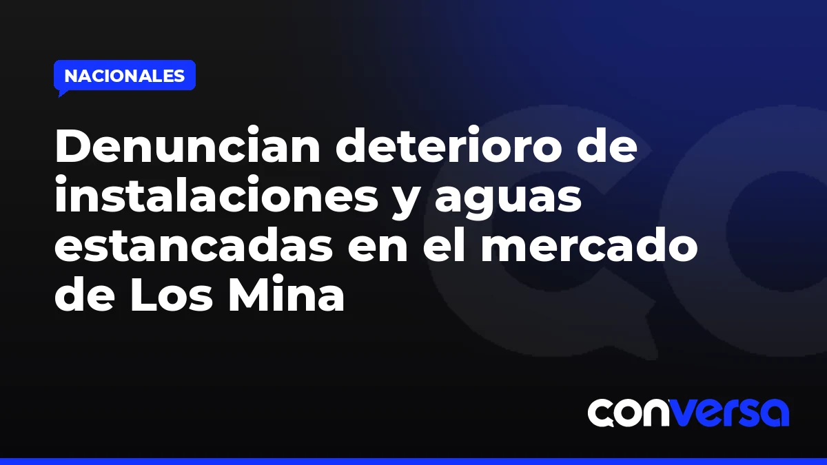 Denuncian deterioro de instalaciones y aguas estancadas en el mercado de Los Mina