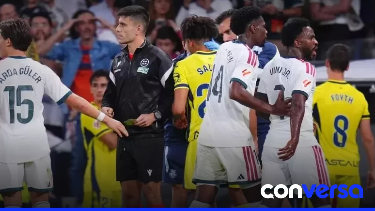 Imagen del partido entre Real Madrid y Villarreal donde Vinícius Júnior fue expulsado.