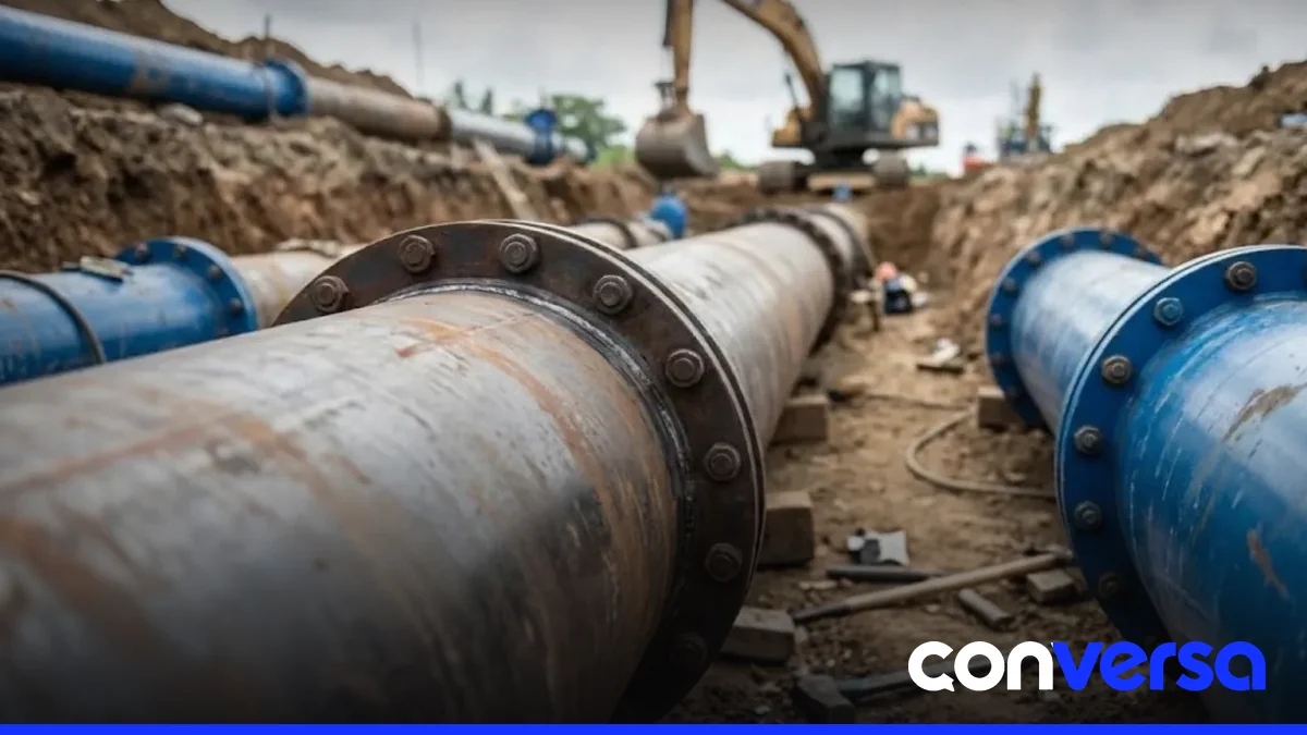 Autoridades y representantes del INAPA participan en el inicio de la construcción de los depósitos del acueducto de Consuelo.