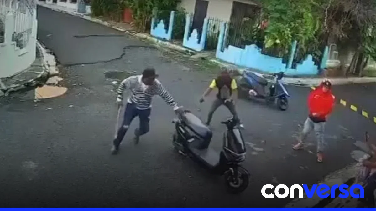 Imagen de cámaras de seguridad en el sector Los Transformadores, Bonao.