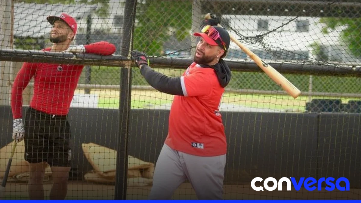 Jugadores del Leones del Escogido en entrenamiento en la academia de los Yankees de Nueva York.