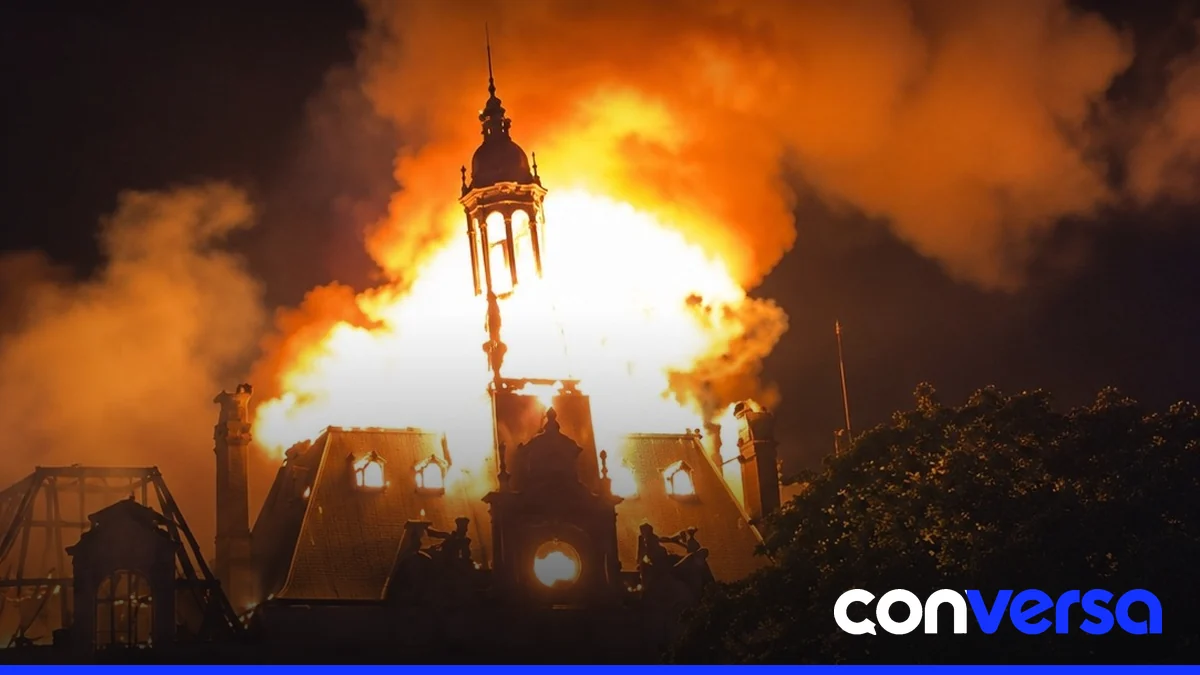 Imagen del ayuntamiento de Limoges tras el incendio.
