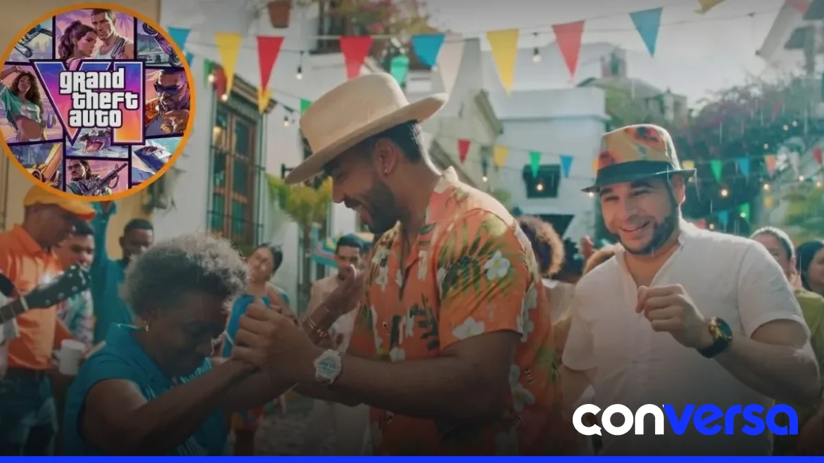 Romeo Santos y El Chaval de la Bachata en una imagen oficial de la banda sonora de GTA VI.