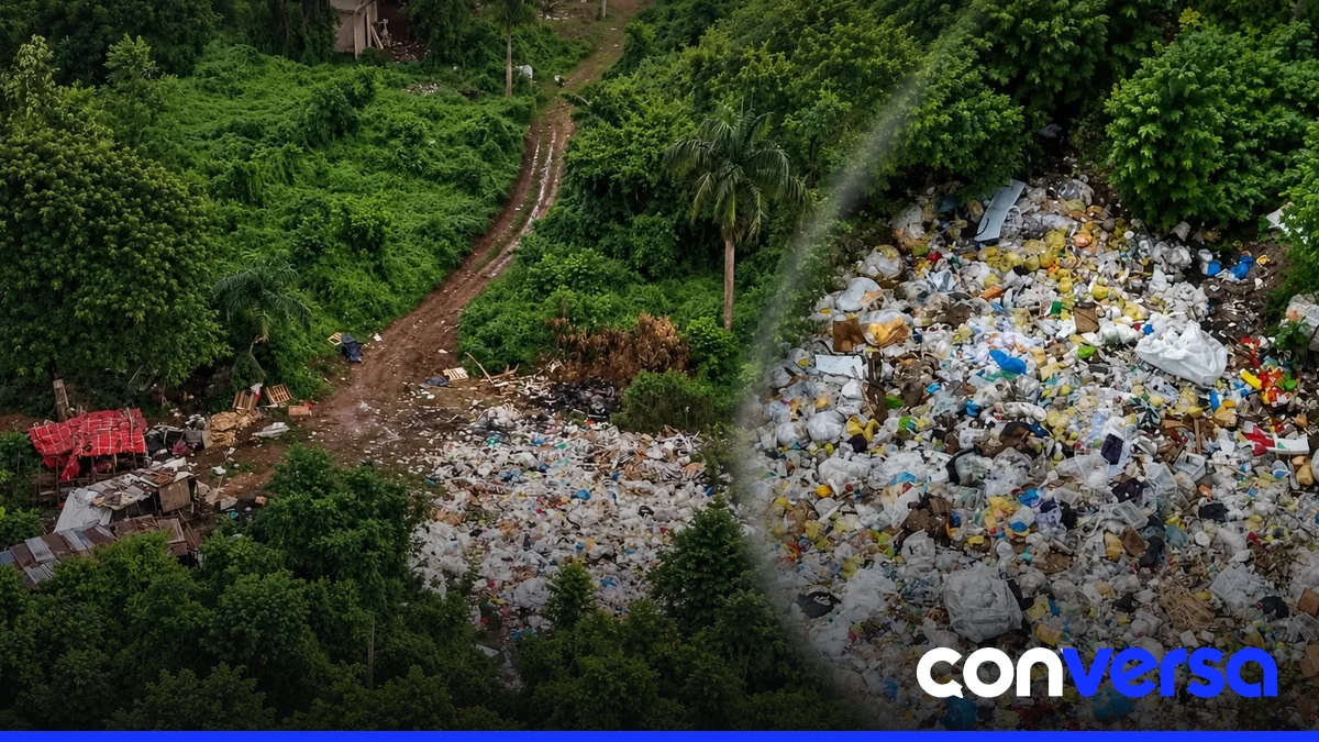 Imagen muestra la acumulación de basura en un terreno de la localidad de Brisa Alegre.
