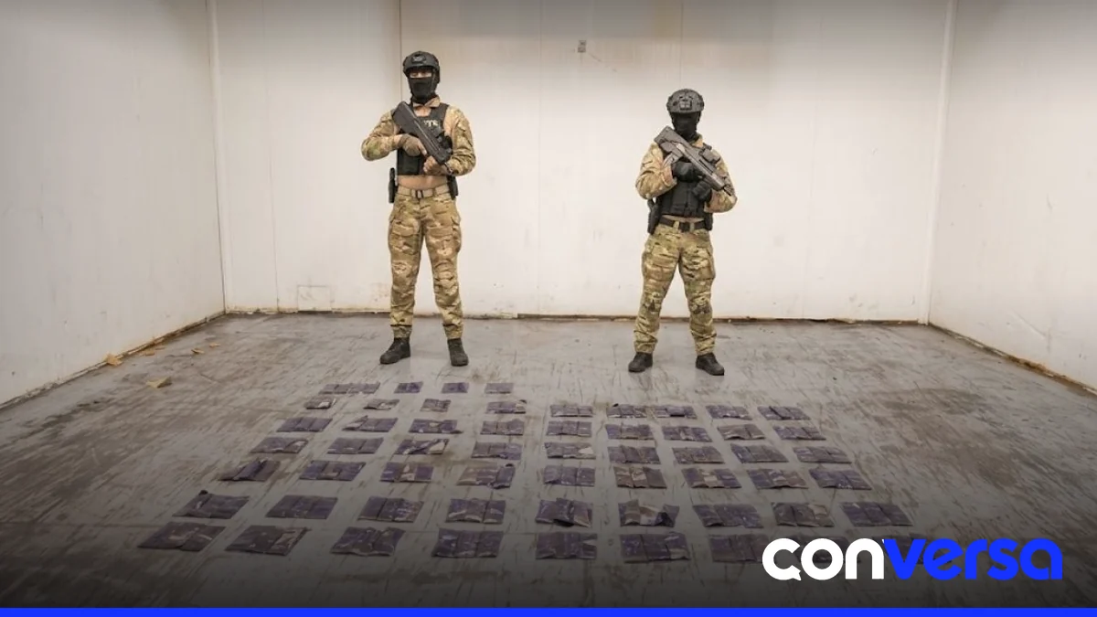 Autoridades de la DNCD inspeccionan un contenedor en el Puerto Multimodal Caucedo durante una operación contra el tráfico de drogas.