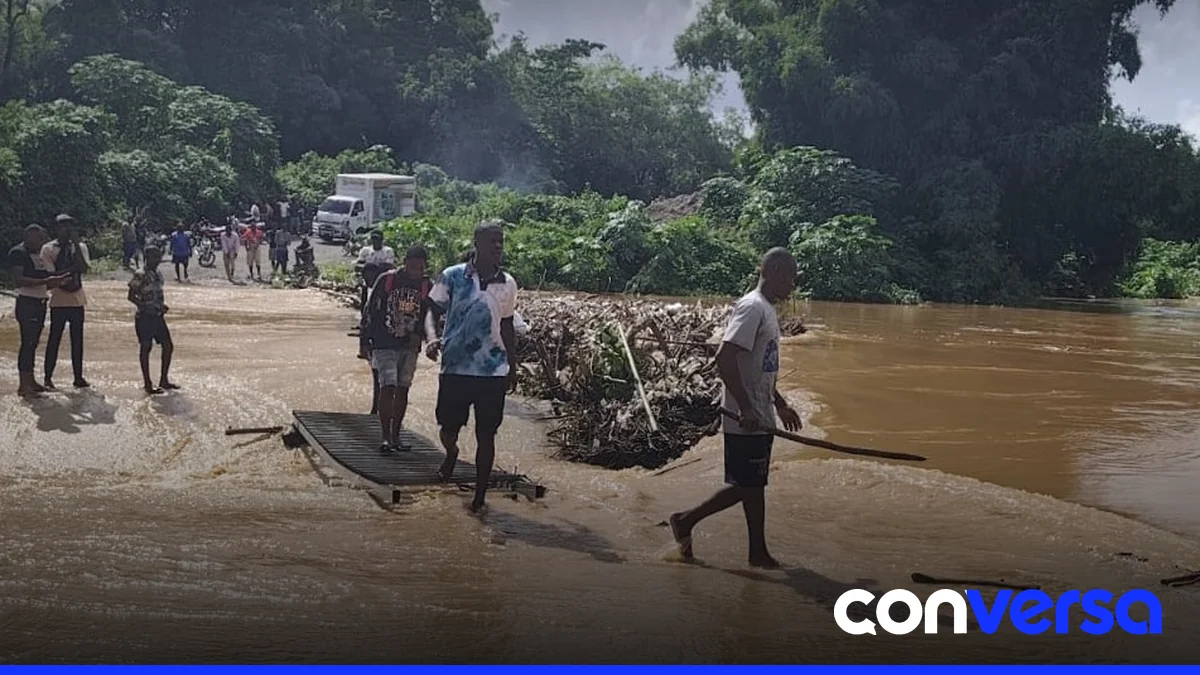 Imagen de la zona del puente provisional en Don Juan, donde se registró el nuevo colapso.
